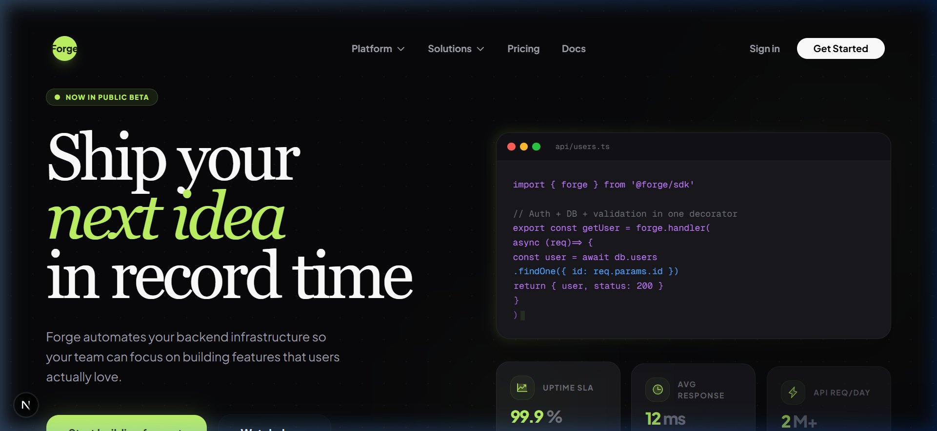 Forge Modern Infrastructure Portal